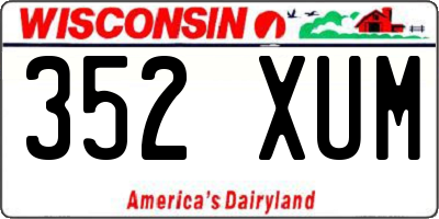 WI license plate 352XUM