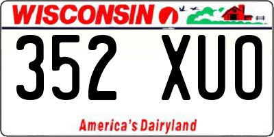 WI license plate 352XUO