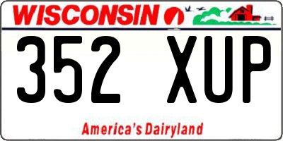 WI license plate 352XUP