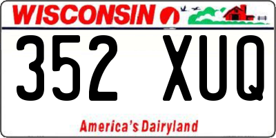 WI license plate 352XUQ