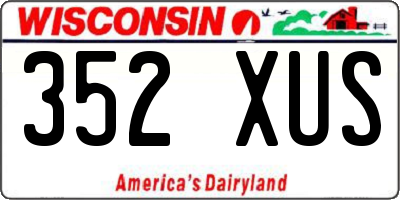 WI license plate 352XUS