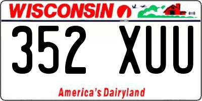 WI license plate 352XUU
