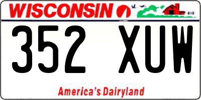 WI license plate 352XUW