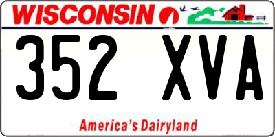 WI license plate 352XVA