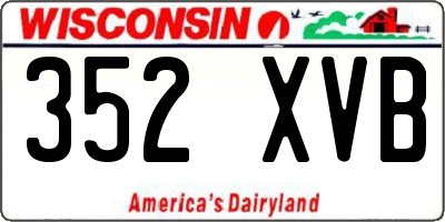 WI license plate 352XVB