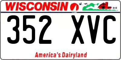 WI license plate 352XVC