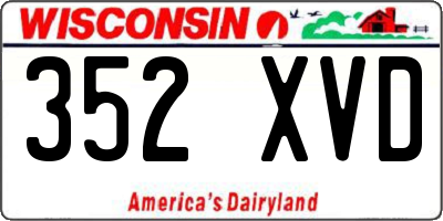 WI license plate 352XVD