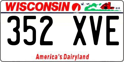 WI license plate 352XVE