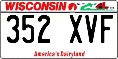 WI license plate 352XVF