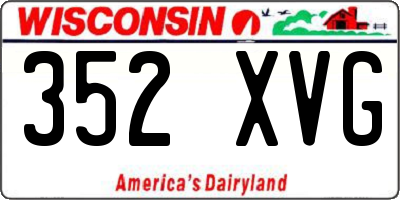 WI license plate 352XVG