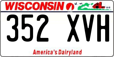 WI license plate 352XVH
