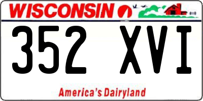 WI license plate 352XVI