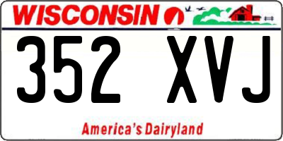WI license plate 352XVJ