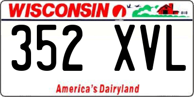 WI license plate 352XVL