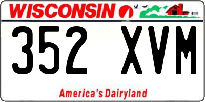 WI license plate 352XVM