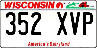 WI license plate 352XVP