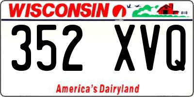 WI license plate 352XVQ