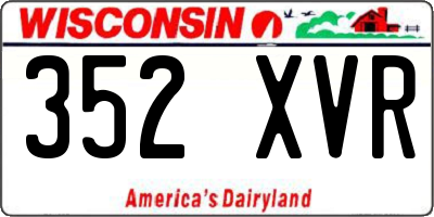 WI license plate 352XVR
