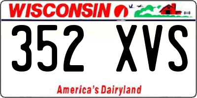 WI license plate 352XVS
