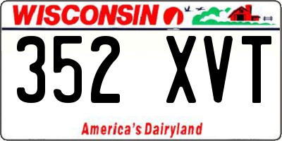 WI license plate 352XVT