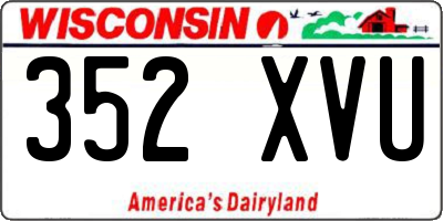 WI license plate 352XVU