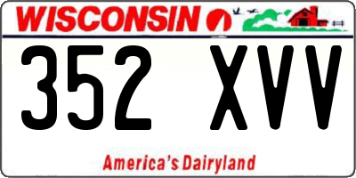 WI license plate 352XVV