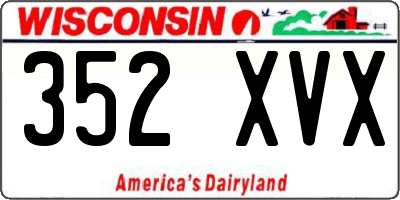 WI license plate 352XVX