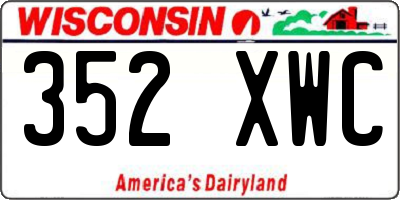 WI license plate 352XWC