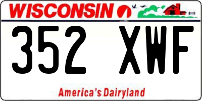 WI license plate 352XWF