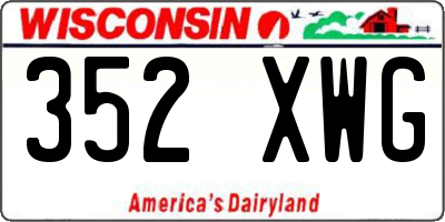 WI license plate 352XWG
