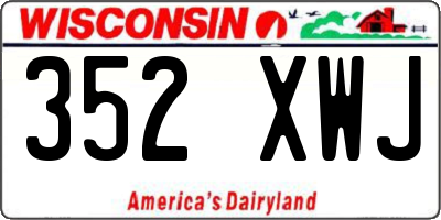 WI license plate 352XWJ