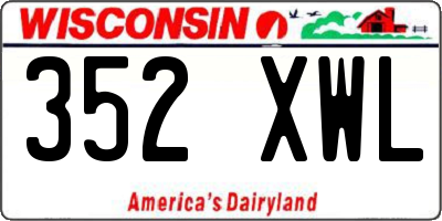 WI license plate 352XWL