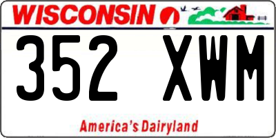 WI license plate 352XWM