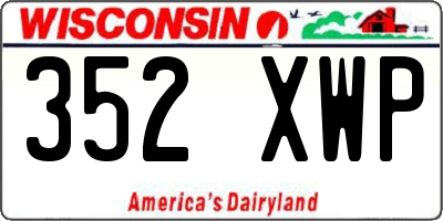 WI license plate 352XWP