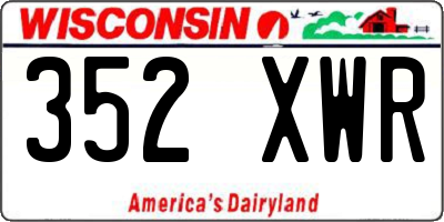 WI license plate 352XWR