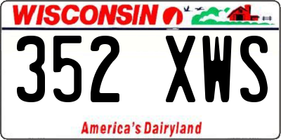 WI license plate 352XWS