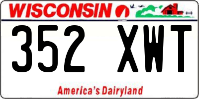 WI license plate 352XWT