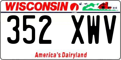 WI license plate 352XWV