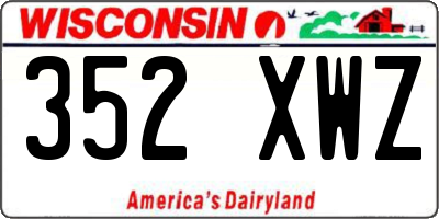 WI license plate 352XWZ