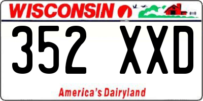 WI license plate 352XXD