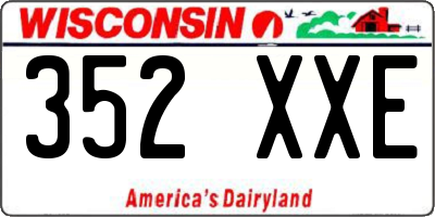 WI license plate 352XXE