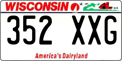 WI license plate 352XXG