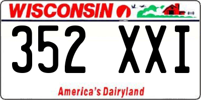 WI license plate 352XXI