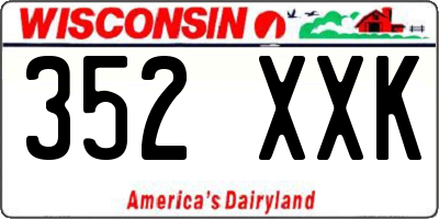 WI license plate 352XXK