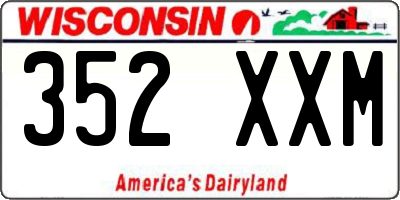 WI license plate 352XXM