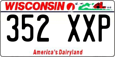 WI license plate 352XXP