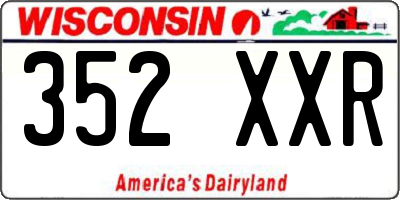 WI license plate 352XXR