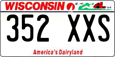 WI license plate 352XXS