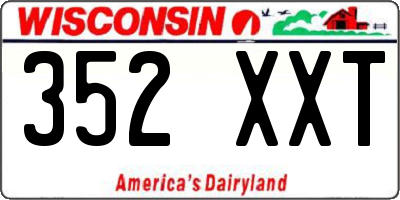 WI license plate 352XXT