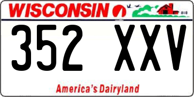 WI license plate 352XXV
